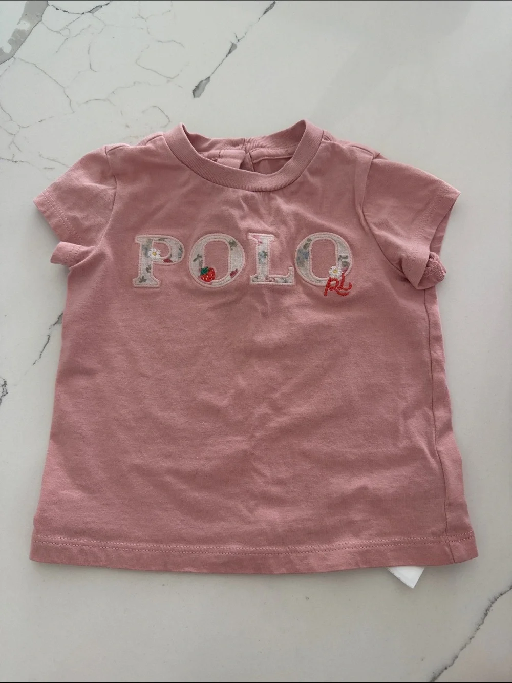Ralph Lauren Girls' Pink POLO Floral Tee 9M